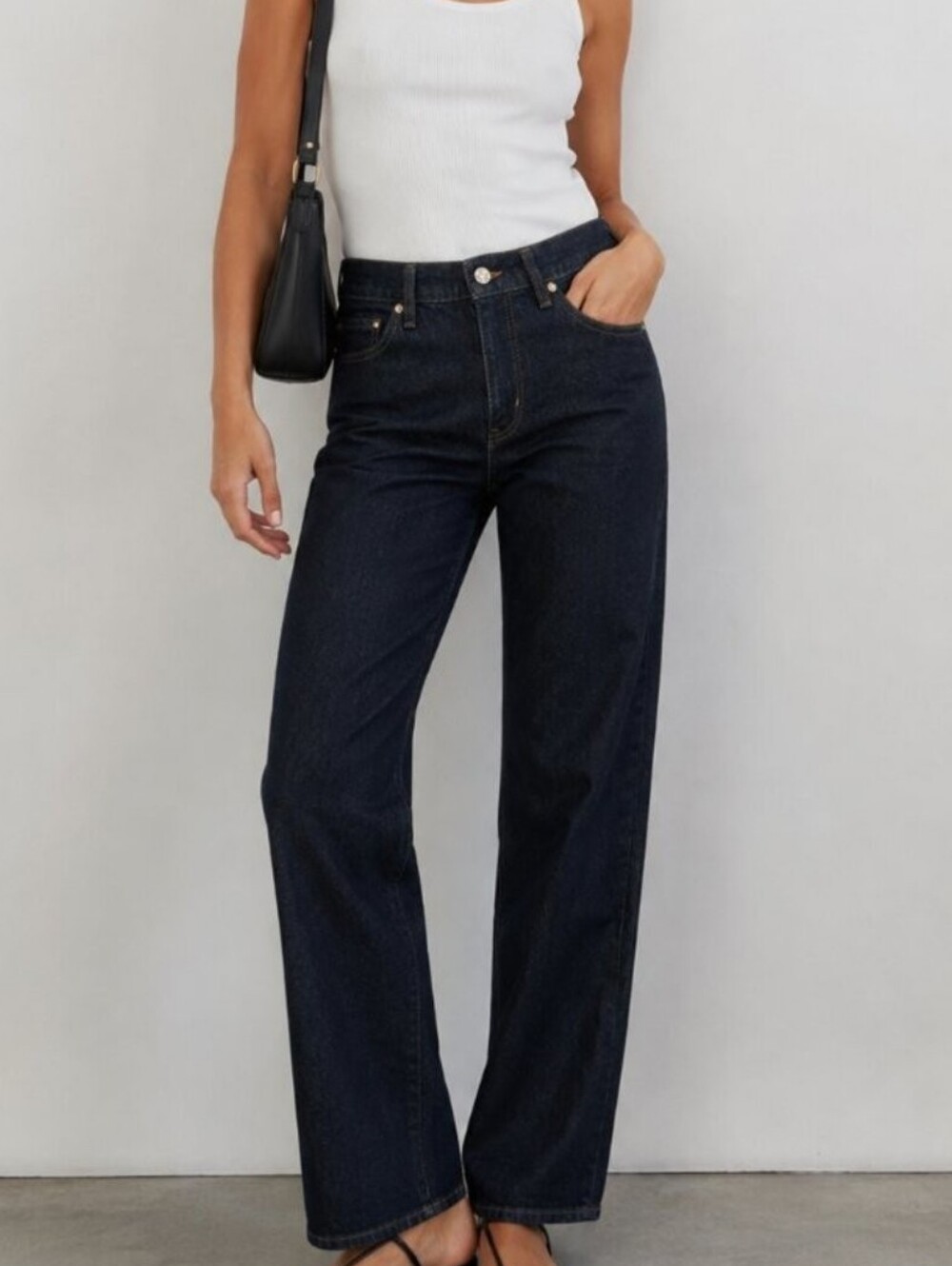 Frame The Borrowed Dark Wash Denim Jeans